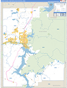 Coeur d'Alene Metro Area Wall Map Basic Style